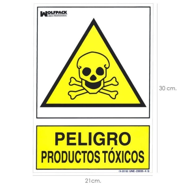 WOLFPACK 15050956 Farligt tecken för giftiga produkter 30 x 21 cm - 8435450428777