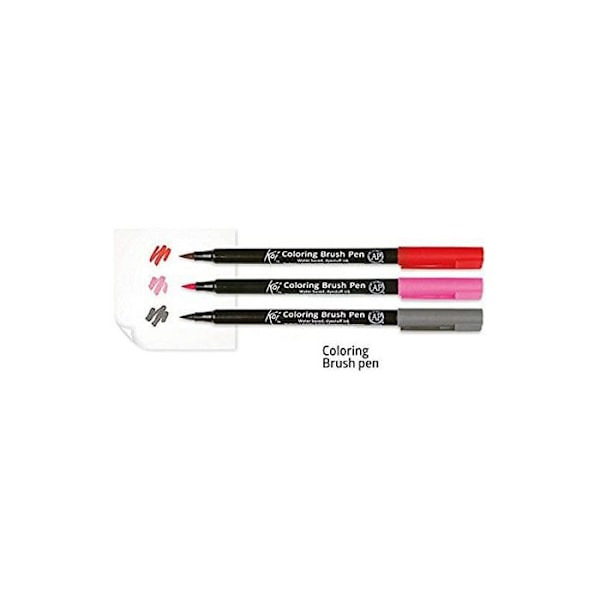 Stylo pensel - SAKURA - Koi Coloring Brush - Etui med 48 - Flexibel spets - Blandade färger
