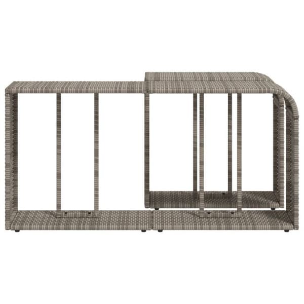 Förvaringshyllor - Flätad plast - Grå - Set om 2 st - 112x27x55 cm grå