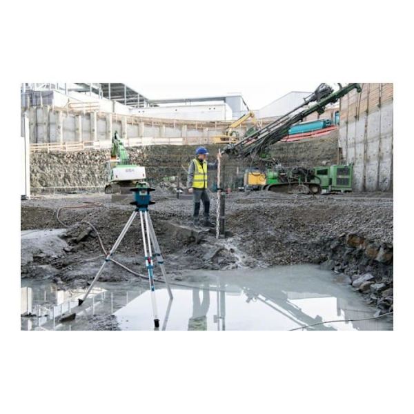 Bosch Professional GRL 650 CHVG rotationslaser med batteri, celler, cell, glasögon, fästen, platta, i fodral - 0601061V00