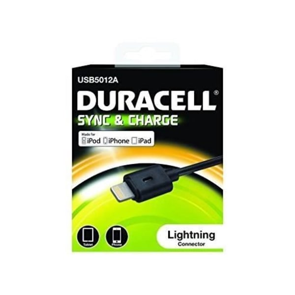 Cabel Lightning DURACELL 1 Meter - Svart - För Apple iPad Air Svart