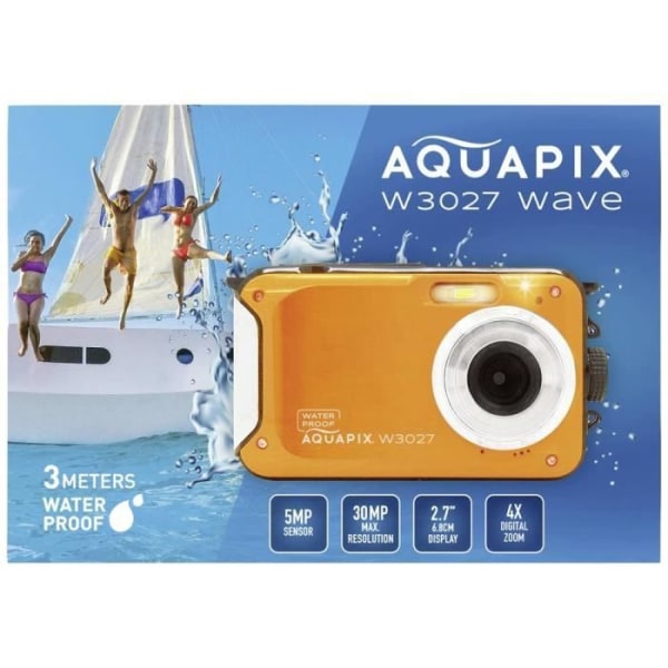 Easypix Aquapix W3027-O Wave eller digitalkamera 5 milj. vattentät orange pixel