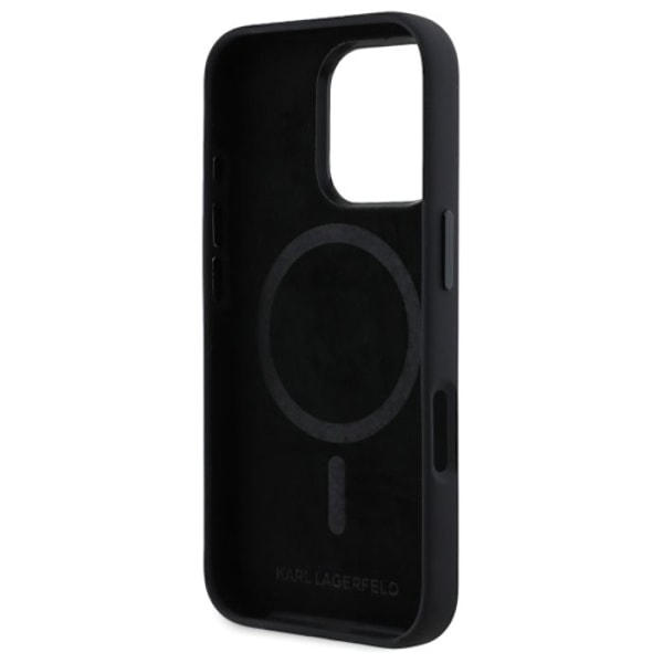 Coque för iPhone 16 Pro - Karl Lagerfeld Silicone MagSafe (KLHMP16LSCMKMPCK) - Initiale Shadow Metal