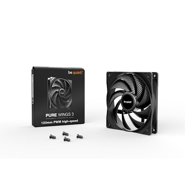 var tyst! Pure Wings 3 120 mm PWM höghastighets - 120 mm PWM-husfläkt Svart