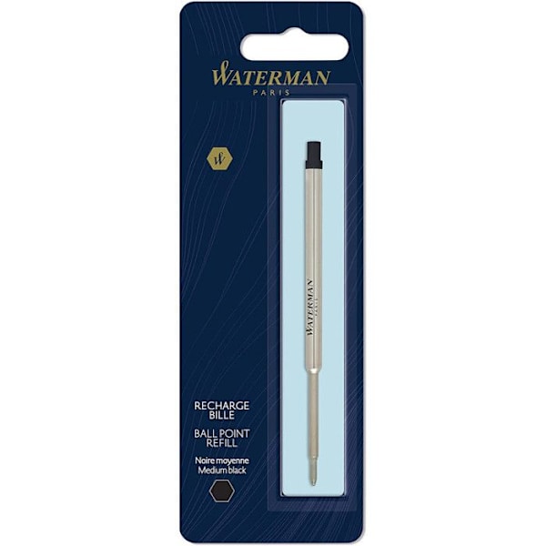 Uppladdningspatron - WATERMAN - Medelspets - Svart bläck - Blister X 1 - Unisex Svart bläck
