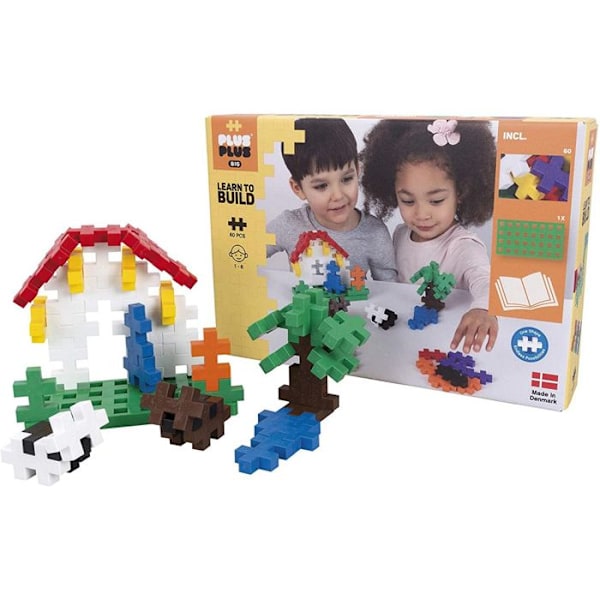 Midi BIG upptäcktssats 60 grunddelar + 1 bas + 1 häfte - Plus Plus Flerfärgad