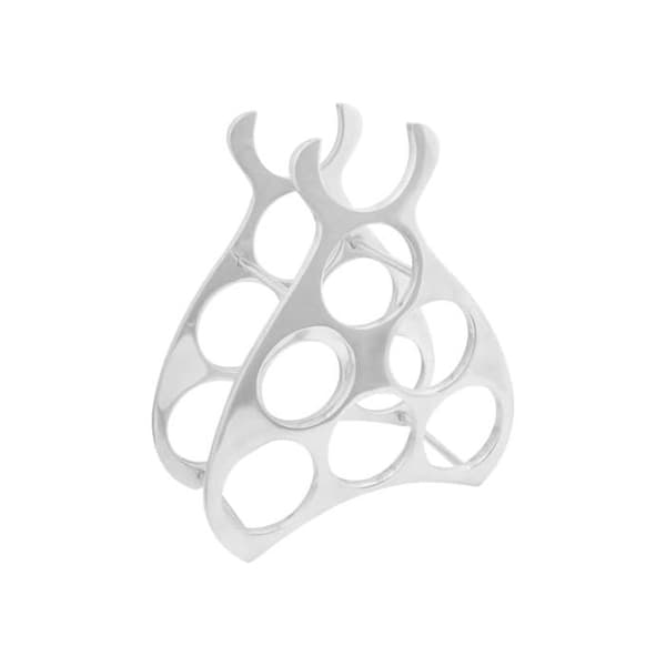 Modern vinställ - vidaXL - Silver - Aluminium - 32x14x37,5 cm - Triangulär design - Blank finish Silver