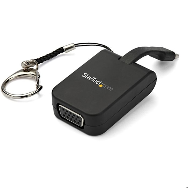 StarTech.com CDP2VGAFC - USB-C till VGA-adapter med nyckelring och inbyggd kabel (Full HD 1080p @ 60Hz kompatibel) ( Svart