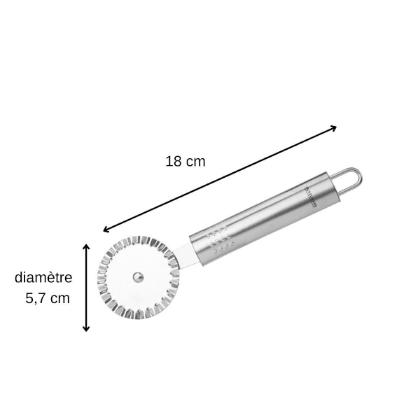 Roulette för att skära deg 18 cm Fackelmann Oval begränsad utgåva Grå