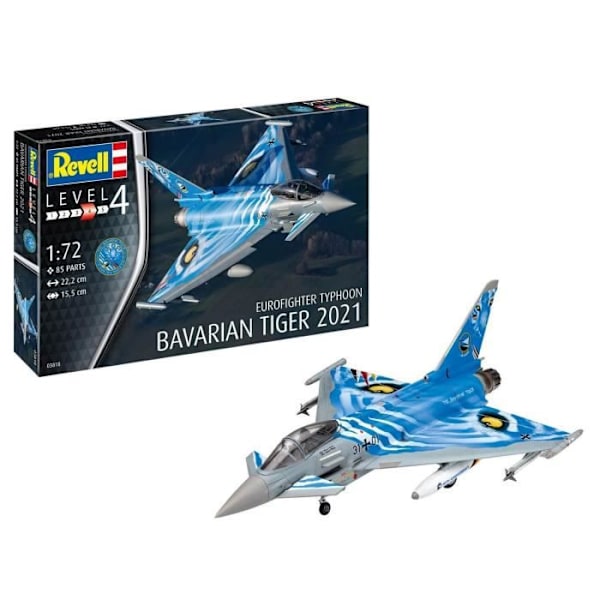 Flygplansmodell - Revell - Eurofighter Typhoon 'The Bavarian Tiger 2021' - Unik färg Enfärgad