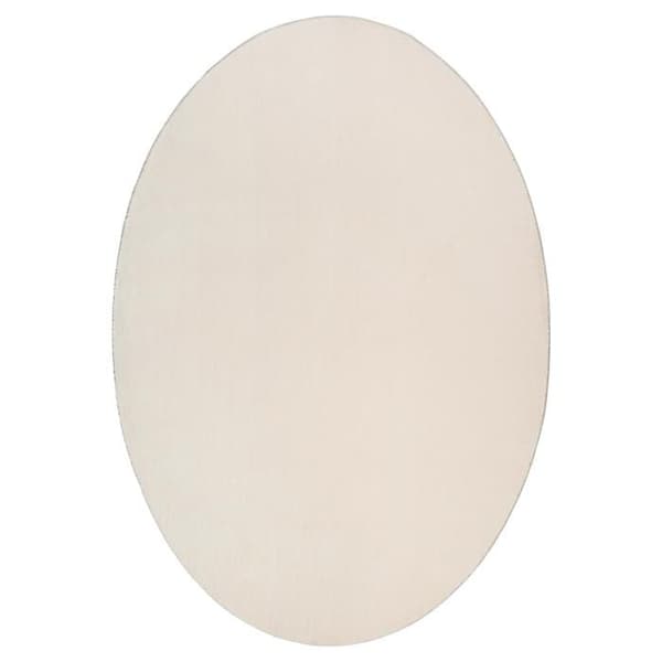 Oval matta beige 160 x 230 cm - polyester, matt finish, modern stil beige