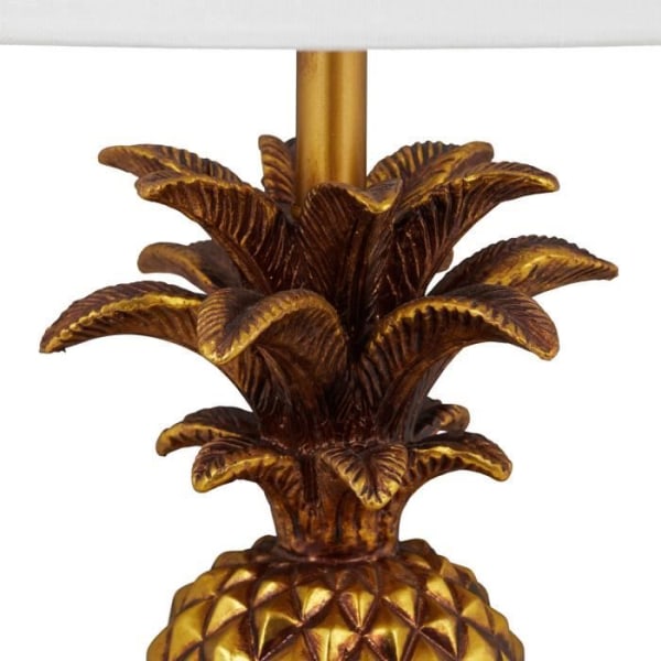 Relaxdays Pineapple Bordslampa, Modern med skärm, E27 Sockel, Dekoration, med Kabel, HxD 54 x 30 x 16 cm, Guld