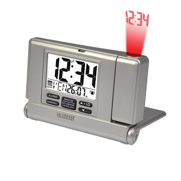 Resealarm med projektor La Crosse Technology WT525 Silver Pengar