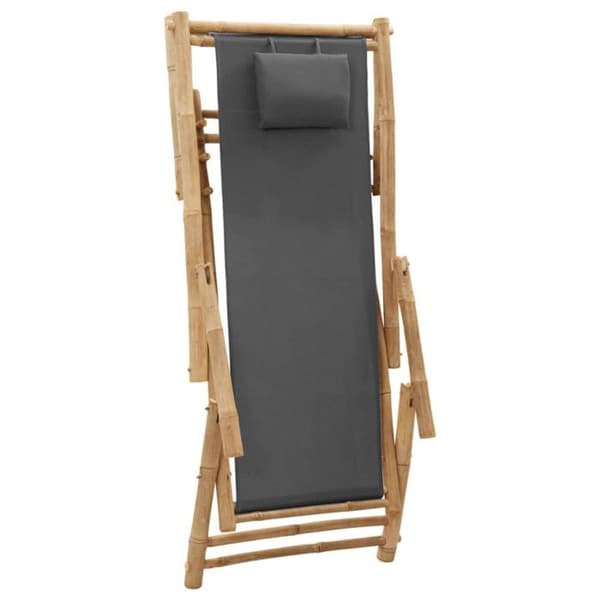 vidaXL terrassstol bambu och canvas mörkgrå 318595 mörkgrå