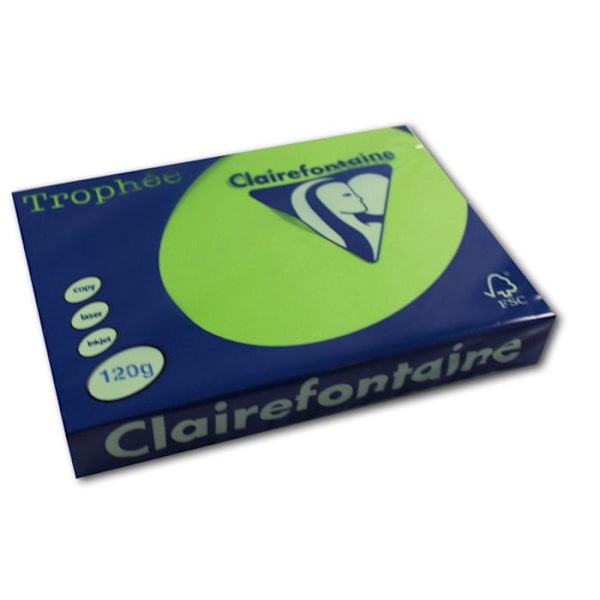 Papperspack - CLAIREFONTAINE - 1293 - A4 120g - Mintgrön - Förpackning med 250 ark mintgrön
