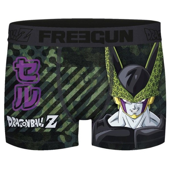 FREEGUN DRAGON BALL Z boxershorts för män, Cell, Goku, Vegeta boxershorts för män, brett midjeband (4 cm) - flerfärgad, storlek 2XL (paket med 4) Gul XL