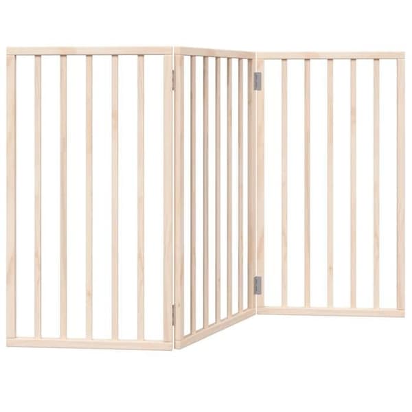 vidaXL Fällbar hundgrind 3 paneler 150 cm poppelträ 352174