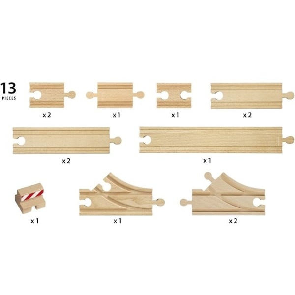BRIO World Starter Set - 13 Rails - Ravensburger - Blandat från 3 år kastanj