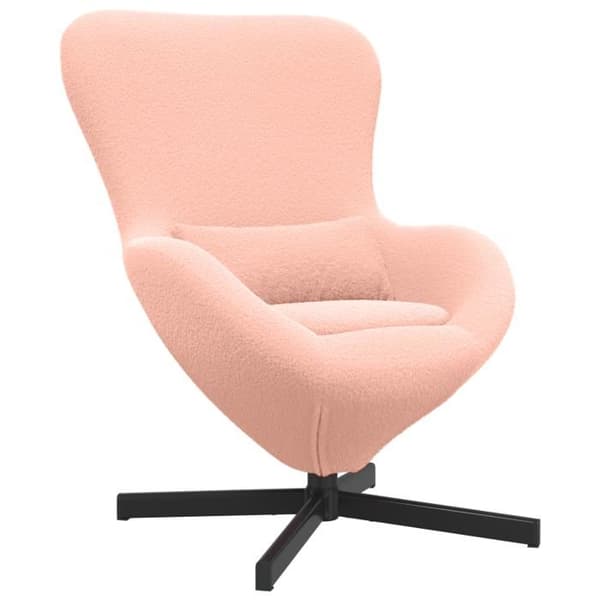 Fåtölj - Äggstol - Bouclétyg - Rosa - Modernt design Ros
