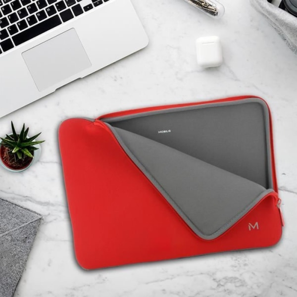 Neoprenfodral för 12,5-14" bärbar dator / surfplatta - röd och grå - MOBILIS