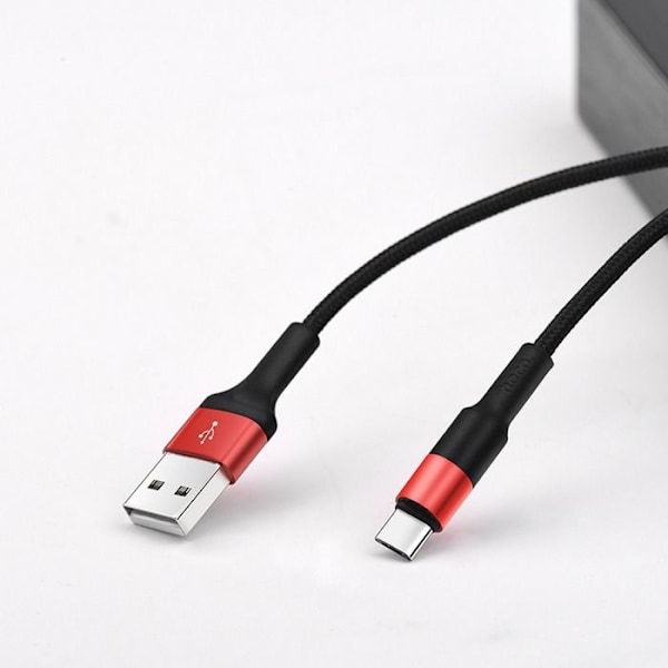 Hoco - Xpress-laddningsdata kabel (X26) - USB-A till USB Type-C, 10W, 2A, 1,0m - Svart / Röd