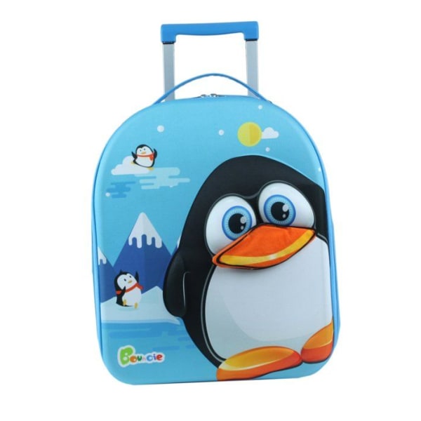 Resväska eller bagage säljs ensam Bayer chic 2000 - 390 40 - Bouncie Barn resväska på hjul 3D Penguin mönster Blå 40 cm