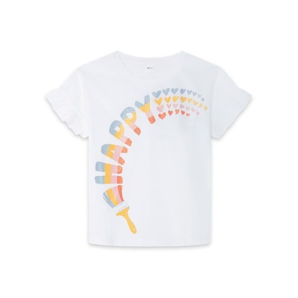 Tuc tuc T-shirt - KG02T102W1 - Girls-Happy Message Knit Vit 3 år