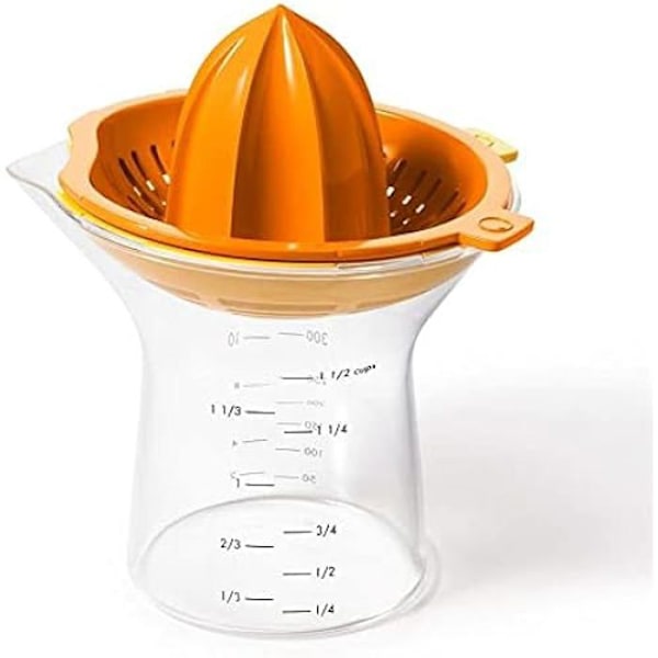 Citruspress och apelsin 2 i 1 - OXO - Modell med måttkanna - Ergonomisk design - BPA-fri - 350 ml Gula