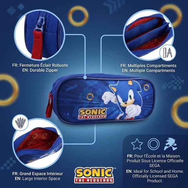 Skolväskan Sonic The Hedgehog Dubbel Fack 155-01309 155-01309