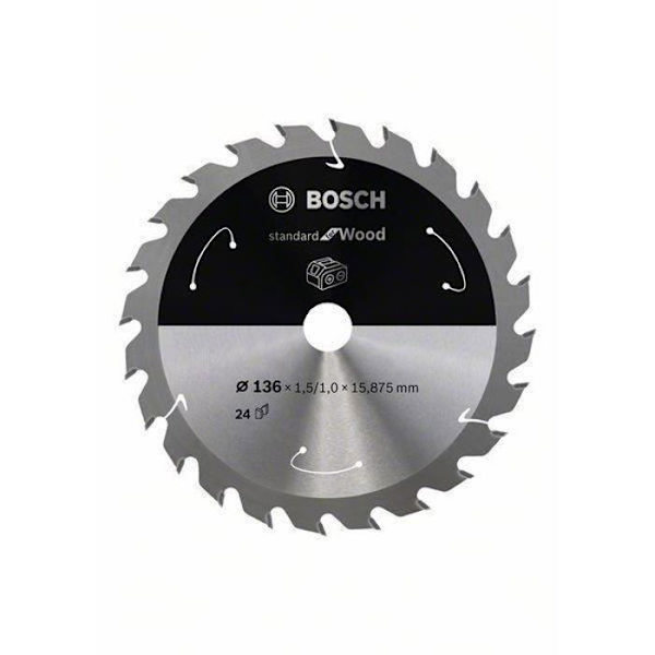 Cirkelsågblad - Bosch - Standard för trä - 136 mm - 24 tänder - 1,5 mm tjockt