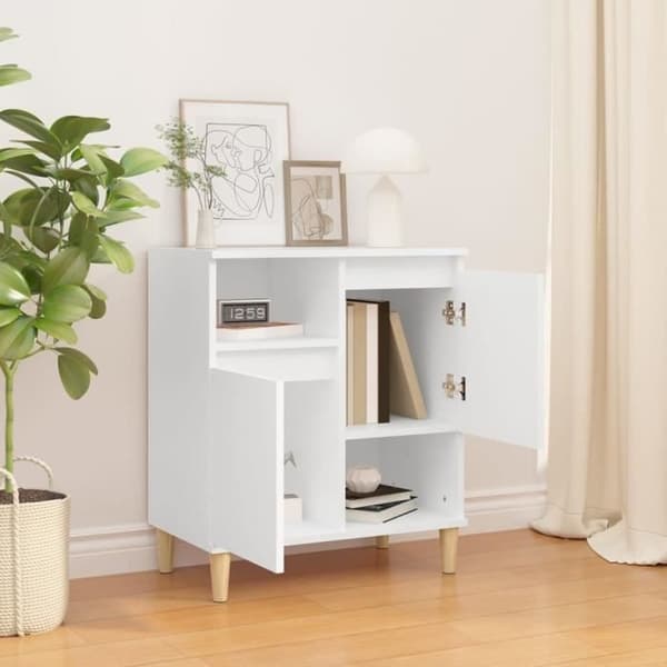 vidaXL Buffé Vit 60x35x70 cm Ingenjörsträ 821140