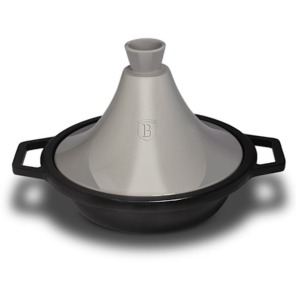 Tajine Marockansk i Emaljerad Gjutjärn 22cm Induktionskompatibel, Koniskt Lock i Keramik Berlinger Haus Moonlight Svart/Grå 57609