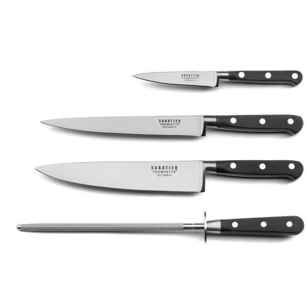 Origin - Set med 3 köksknivar och 1 slipsten