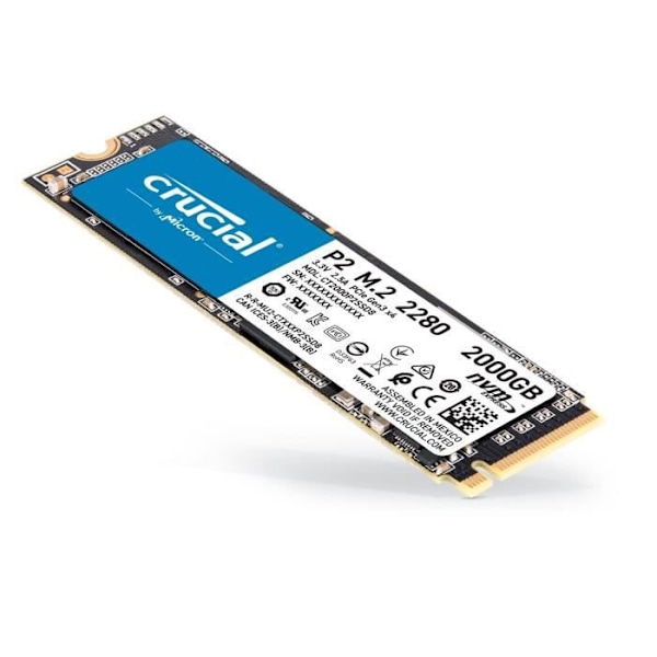 CRUCIAL - Intern SSD - P2 - 2TB - M.2 Nvme (CT2000P2SSD8)
