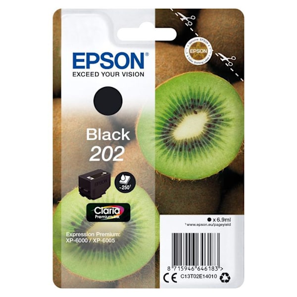 EPSON 202 bläckpatron - 6,9 ml - Svart - Expression Premium XP-6000, XP-6005, XP-6100, XP-6105