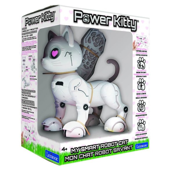 Power Kitty kattrobot - LEXIBOOK - Programmerbar, taktil, med fjärrkontroll och gestkontroll Flerfärgad