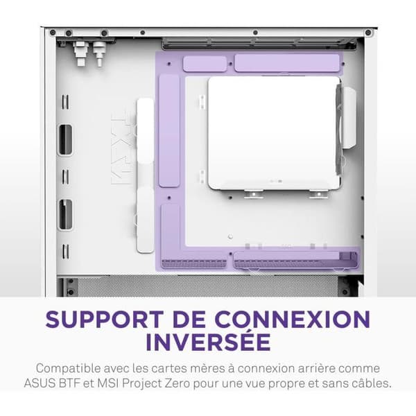 Mellanstor mikro-ATX chassi - NZXT - CC-H31FW-01 - H3 Flow - Vit - Framstående luftflöde - Stöd för stor GPU