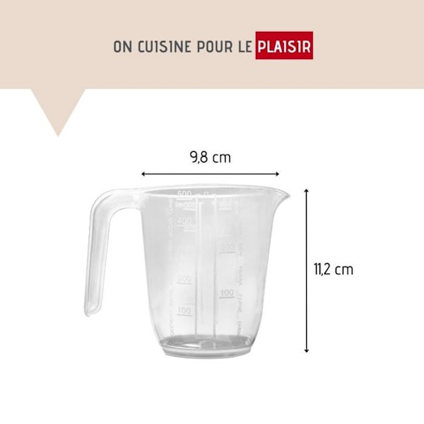 Måttkopp 500 ml i transparent plast Fackelmann Basic Transparent