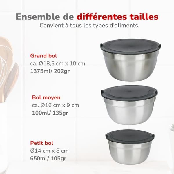 alpina Cul de Poule Inox 3 Delar Grå