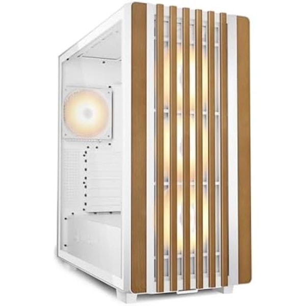 PC-kabinett ATX - SHARKOON - Rebel C70G RGB - Vit - 4 PWM-fläktar 120 mm - Stöd för radiator 360 mm