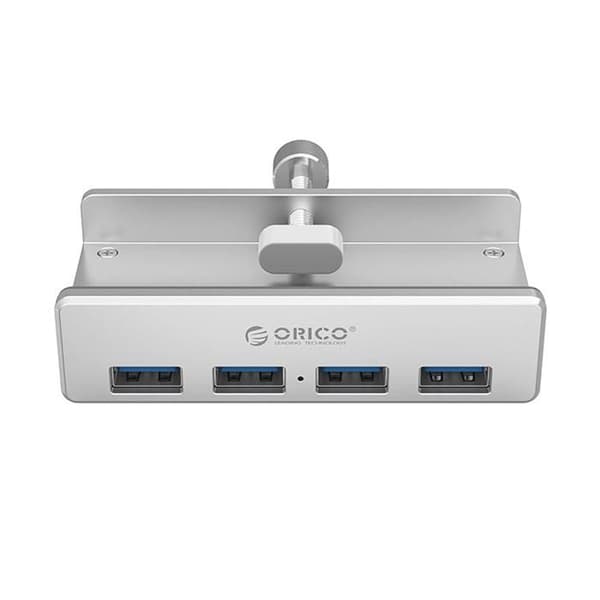 USB-hubb - ORICO - MH4PU - 4 Portar USB-A 3.0 - Klämfäste - Silverdesign