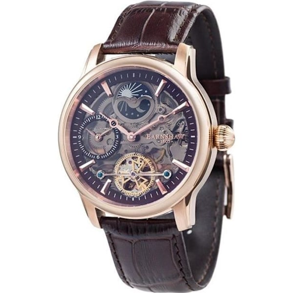 Automatisk klocka - Thomas Earnshaw - ES-8063-06 - Brun urtavla - Armband i äkta läder - 5 ATM vattentäthet Brun, roséguld