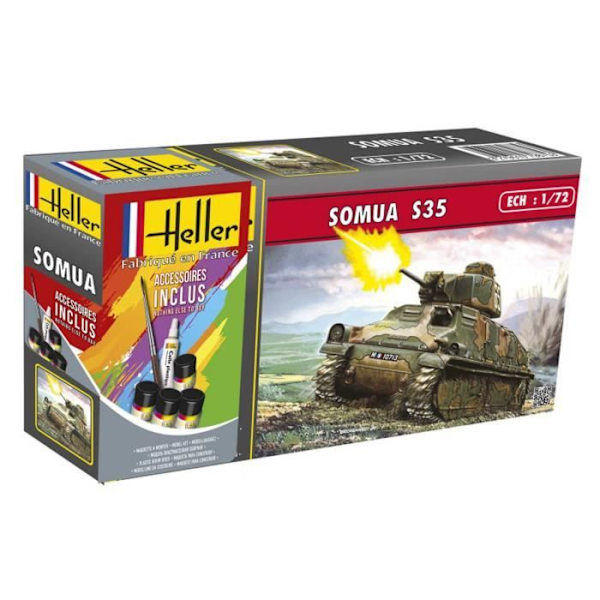 Tankmodell: Kit: Somua S 35 Enkelvinge Enkelfärg