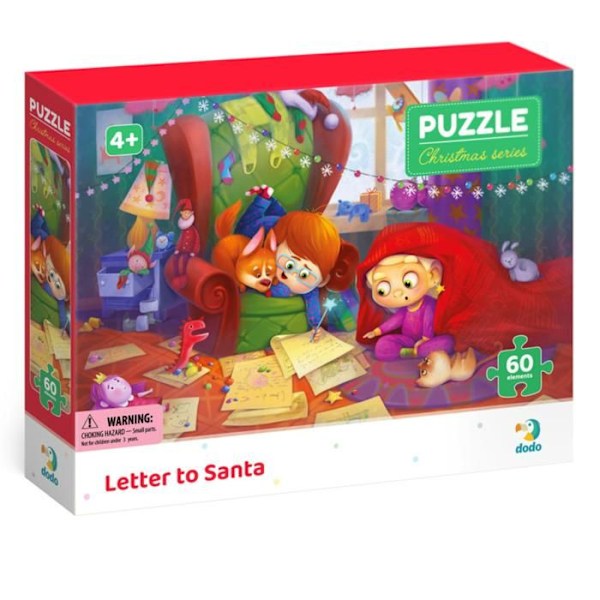 PUZZLE BREV ALLE JULENISSEN 60 DELAR FÄRGSTARK PUZZLE FÖR BARN