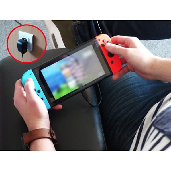 Subsonic - Nätladdare Typ C för Nintendo Switch-konsol och tillbehör - Power & Play-adapter Svart
