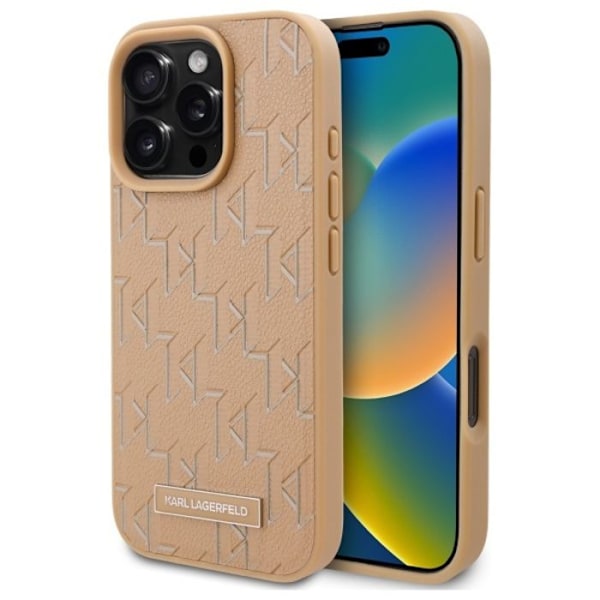Coque Karl Lagerfeld Hot Stamp MagSafe för iPhone 16 Pro Max (beige)