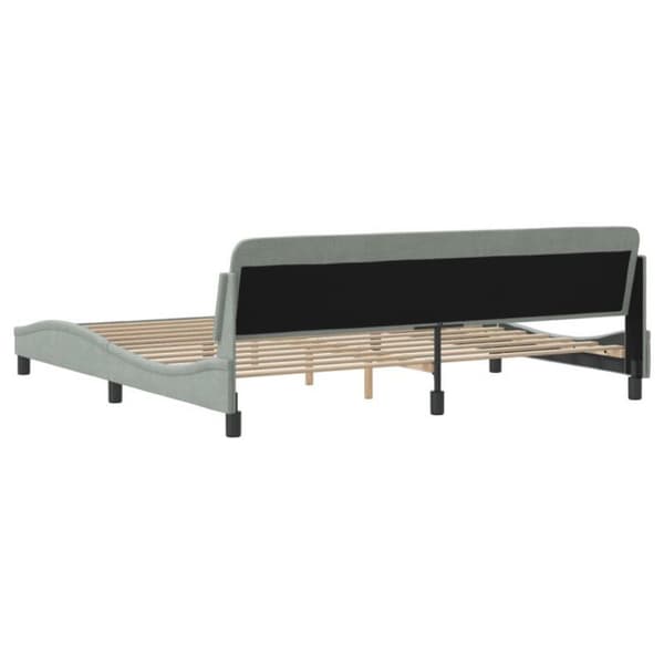 vidaXL Dover sängram ljusgrå 200x200 cm sammet 373252 ljusgrått