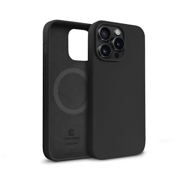 Telefoncase - Crong - iPhone 15 Pro Max - Svart - Mjuk - MagSafe Svart