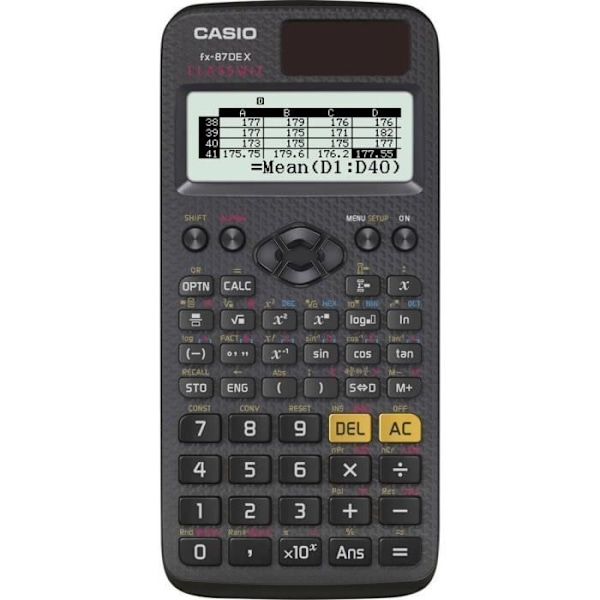 Casio FX-87DEX Teknisk och vetenskaplig kalkylator svart Display: 16 solar, batteridriven (B x H x D) 77 x 11 x 166 mm