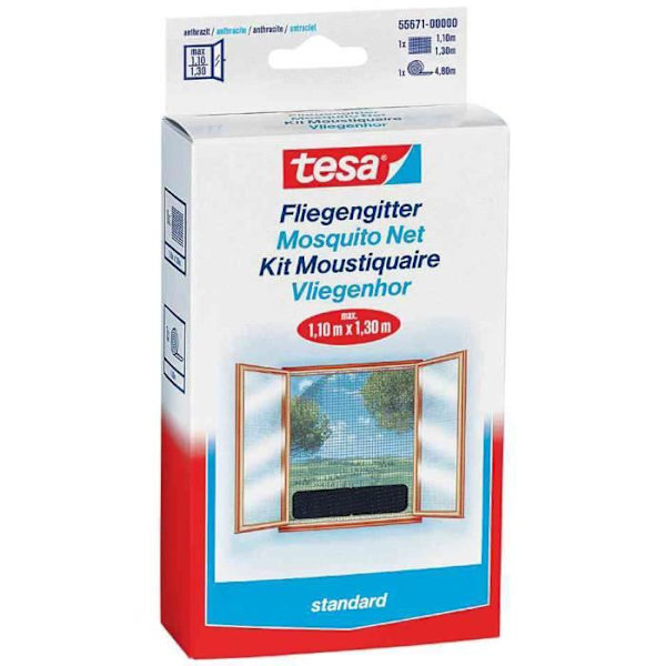 TESA Standard myggnät för fönster - 1,10 m x 1,3 m - Vit Vit